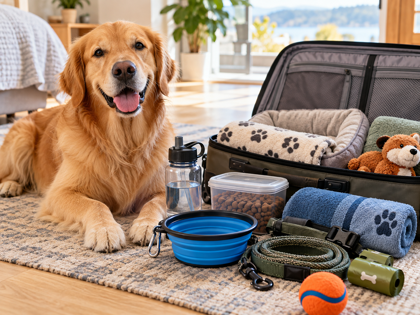 Dog sitting in a suitcase