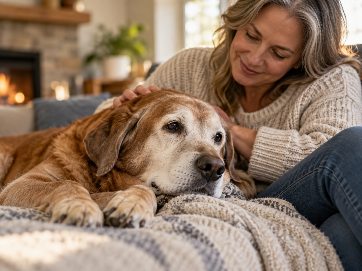 Senior dog resting
